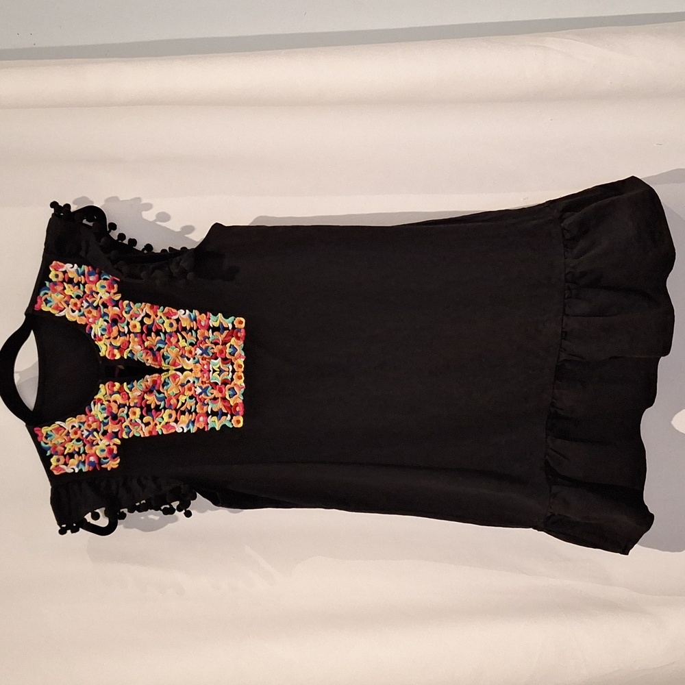 Gomorn embroidered Sleeveless black dress